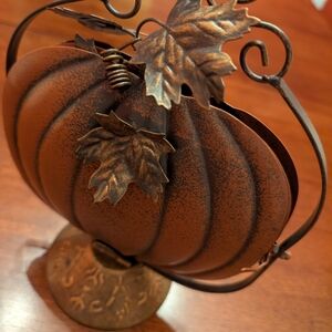 Vintage Style Three Tier Pumpkin Serving Tray Tower Thanksgiving